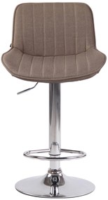 Conjunto de 2 bancos de bar Lentini em tecido e com estrutura cromada 50 x 86-108 x 50 cm Castanho acinzentado