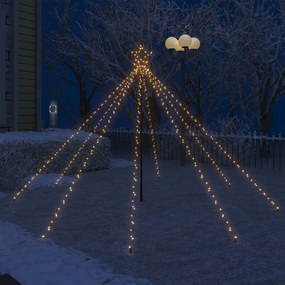 51294 vidaXL Iluminação cascata p/ árvore Natal int/ext 400 luzes LED 2,5 m