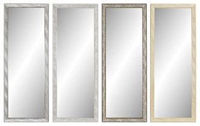 Espelho de Parede Dkd Home Decor Cristal Natural Cinzento Castanho Branco Ps 4 Unidades Folha de Planta (36 X 2 X 95,5 cm)