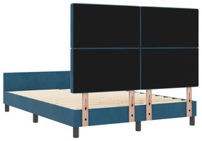 Cama vidaXL Azul Escuro 160x200 cm Veludo