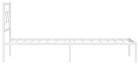 Estrutura de cama com cabeceira 100x200 cm metal branco