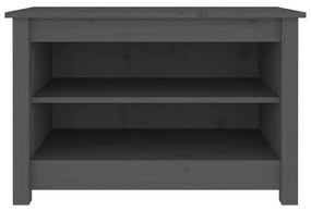 Banco sapateira 70x38x45,5 cm pinho maciço cinza