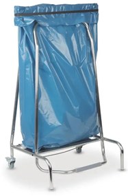 Suporte Saco Lixo Inox com Rodas e Travões Prateado 42X58X96cm