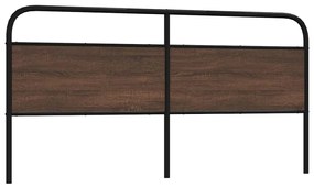vidaXL Cabeceira de cama 200cm derivados madeira/aço carvalho castanho
