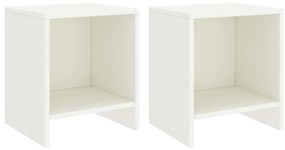 Mesas de cabeceira 2 pcs 35x30x40cm madeira pinho maciça branco