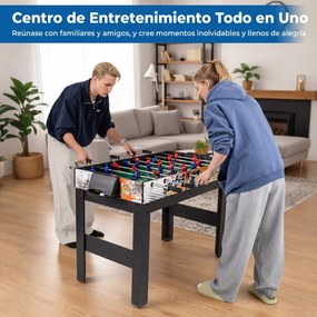 Mesa de jogos 14 em 1 com basquetebol, bilhar, matraquilhos, pingue-pongue, hóquei, xadrez e muito mais para festas e salas de jogos – Preta