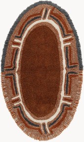 Tapete oval lavável em lã artesanal Karibu