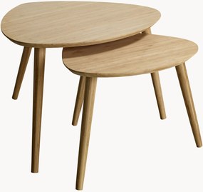 Mesas de centro de jardim artesanais em bambu Nesting, conjunto de 2