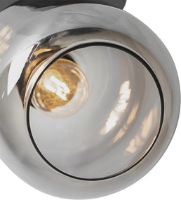Foco de teto design preto com dourado e vidro fumê - Zuzanna