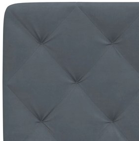 Cama com colchão 160x200 cm veludo cinzento-escuro