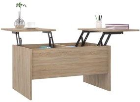 Mesa de centro 80x50x42,5 cm madeira processada carvalho sonoma
