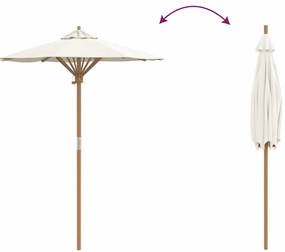 Guarda-Sol Creme Branco 150 x 210 cm - Bambu