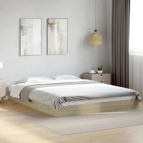 vidaXL Estrutura cama s/ colchão derivados de madeira carvalho sonoma