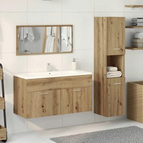 3 pcs móveis de casa de banho deriv. madeira carvalho artisiano