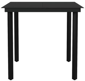 3 pcs conjunto de jantar para jardim preto