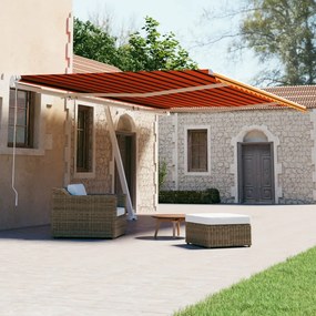 vidaXL Toldo automático independente 600x300 cm laranja e castanho