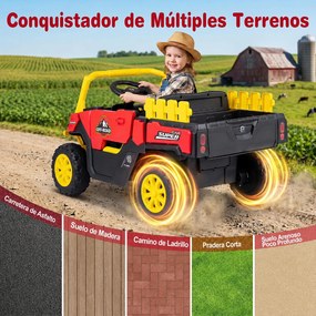 Carrinho Elétrico Infantil 12V para crianaças 2 a 5 anos, 99 x 54 x 52 cm, Motor Duplo, Vermelho
