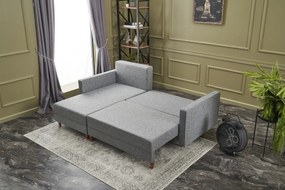 Sofá-Cama Chaise Longue Esquerdo "Monaco" - Cinzento Claro - 215x80x15