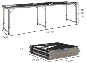 Outsunny Mesa de Exterior Portátil Mesa de Piquenique Dobrável com Alt