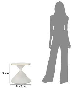 Mesa de Centro White - Base de Ferro e Topo Cerâmico Branco - Ø 42 cm