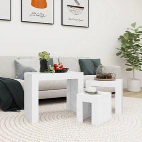 808540 vidaXL Mesas de centro de encastrar 3 pcs contraplacado branco