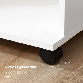 Guarda Roupa de Madeira Móvel Armário Roupeiro Aberto com Barra para Pendurar e 3 Prateleiras Organizadoras 80x40x128cm Branco