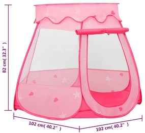 Tenda de brincar infantil 102x102x82 cm rosa