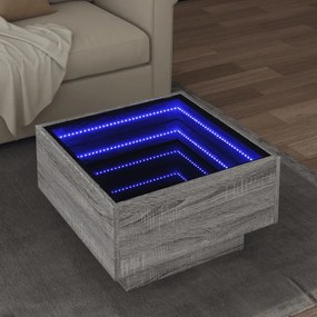 Mesa de centro c/ LEDs 50x50x30 cm derivados de madeira