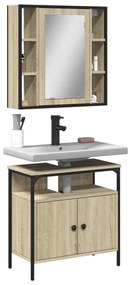 vidaXL 2 pcs conj. móveis casa banho derivados madeira carvalho sonoma