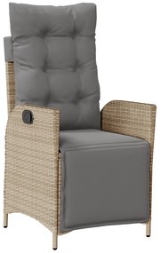 Conjunto de Jantar de Jardim 7 Peças Bege Rattan Poliéster