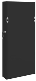 Móvel para joias de parede espelhado 30x8,5x67 cm preto