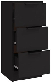 Aparadores 3 pcs derivados de madeira preto