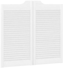 Portas de batente design de persiana 1-Par 90x100 cm branco