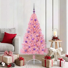 vidaXL Árvore de Natal Artificial Pré-iluminada Rosa 150 cm PVC