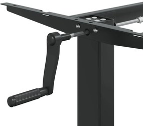 Estrutura de secretária de pé (94-135)x60x(70-114)cm aço preto