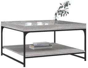 Mesa de centro 80x80x45 cm derivados madeira/ferro cinza sonoma