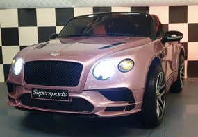 CARRO INFANTIL A BATERIA INFANTIL BENTLEY CONTINENTAL ROSA METALIZADO