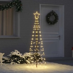 vidaXL Árvore de Natal LED com Estacas para o Solo Ouro 250 cm Ferro