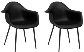 Cadeiras de jantar 2 pcs PP preto