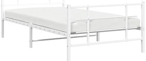 Estrutura de cama com cabeceira e pés 100x190 cm metal branco