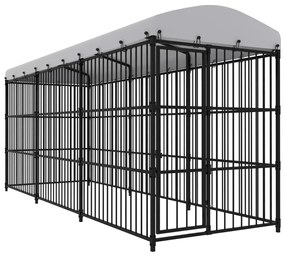 vidaXL Canil de exterior com telhado 450x150x210 cm