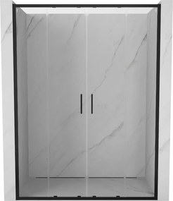 Mexen Exo portas de duche duplas deslizantes 130 cm, transparentes, pretas - 8152-130-000-70-00