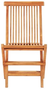 3 pcs conjunto bistrô dobrável madeira de teca maciça