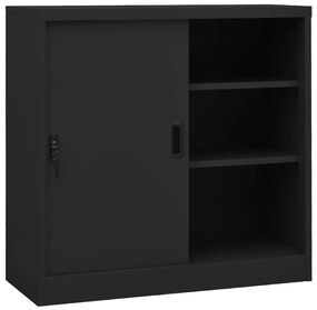 vidaXL Armário escritório c/ porta deslizante 90x40x90cm aço antracite