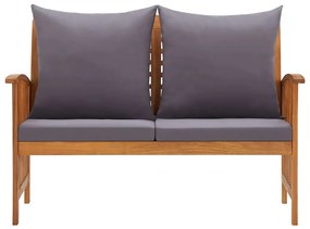 Banco de jardim c/ almofadões 119 cm madeira de acácia maciça