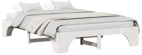 Estrutura de Cama Branca Madeira 140 x 200 cm Minimalista
