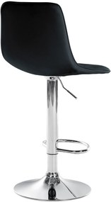 Banco de bar Lex em couro sintético e com estrutura cromada 45 x 89-110 x 46 cm Preto