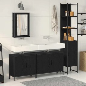 vidaXL Conjunto de Móveis para Banheiro 4 pcs Preto 33 x 33 x 185.5 cm