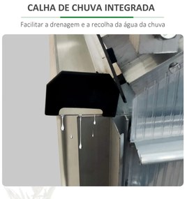 Outsunny Estufa de Jardim de Policarbonato e Alumínio Estufa de Exterior com Porta Corredeira e 2 Clarobóias para Cultivo de Plantas Sementes 190x253x199cm Transparente
