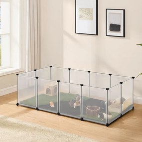 Parque para animais pequenos com placas de base 125 x 63 x 42 cm Branco